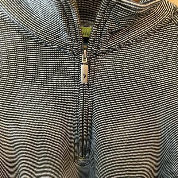 Tommy Bahama RARE Find SZ M Men's 1/4 Zip Pullover Blue Floral Striped - Picture 7 of 8